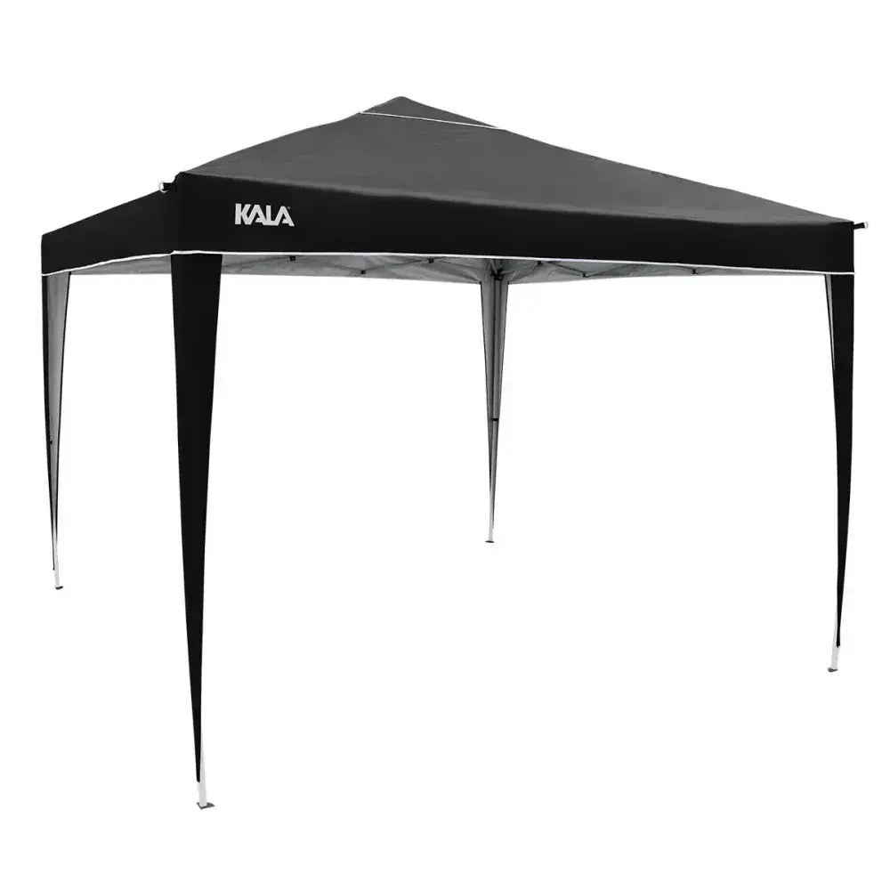 Gazebo dobrável preto com pés de alumínio 3M x 3M Kala — fotografia 3