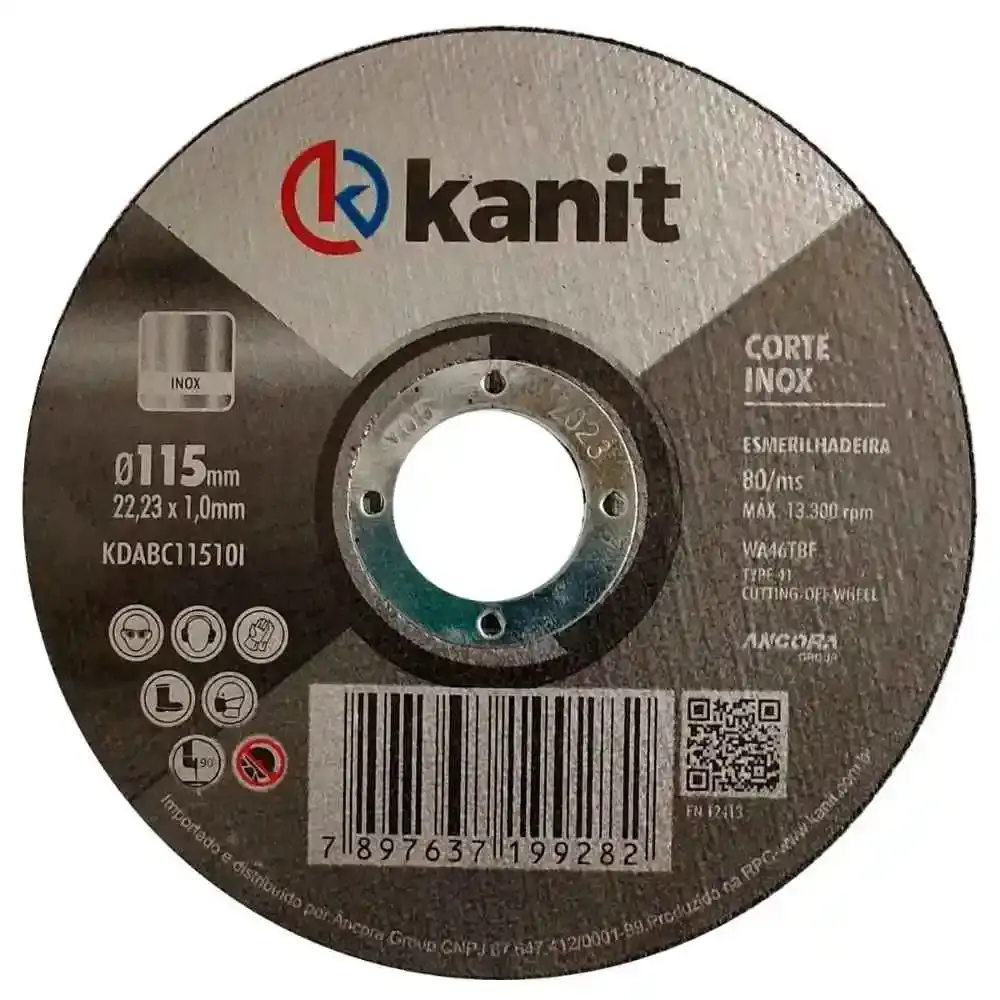 Disco de Corte Aço Inox 4.1/2 POL x 1.0 MM Kit com 10 Unidades KANIT — fotografia 4