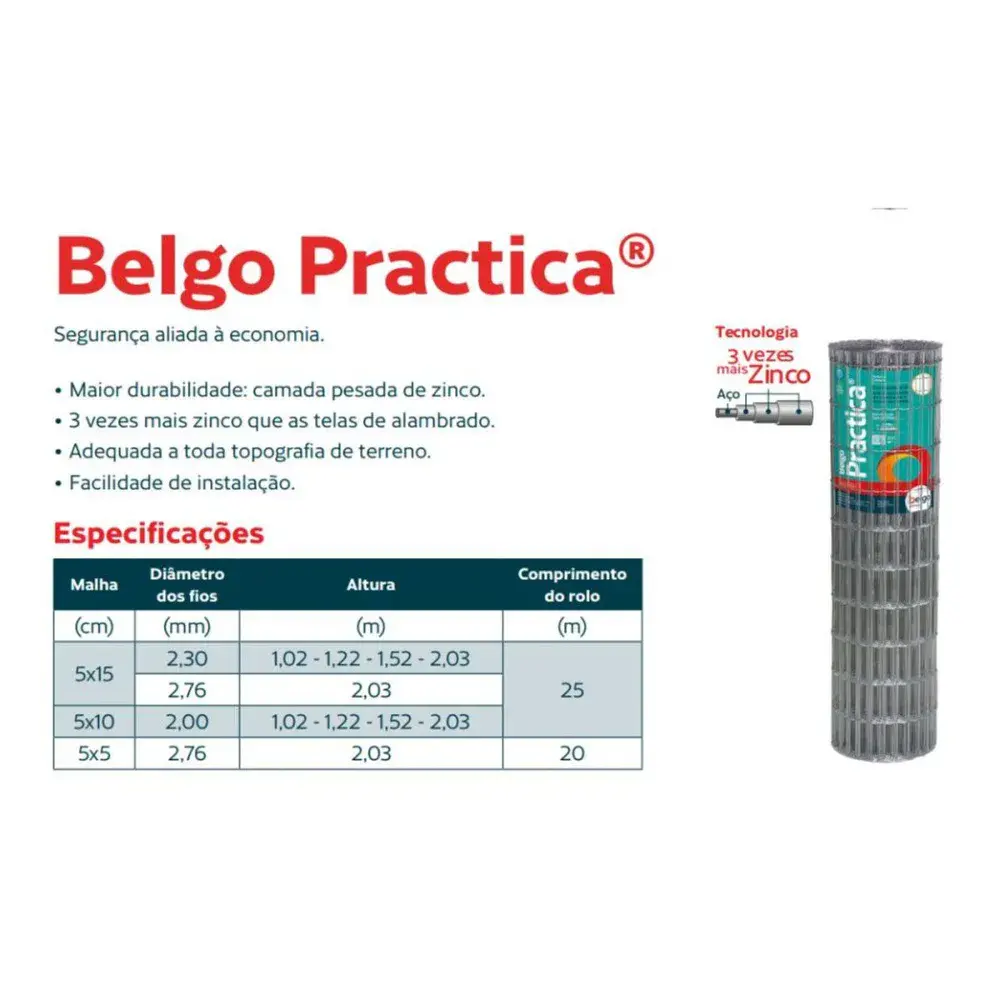 Tela practica soldada 25M 5X15X2,30MM 1,83 Belgo — fotografia 2