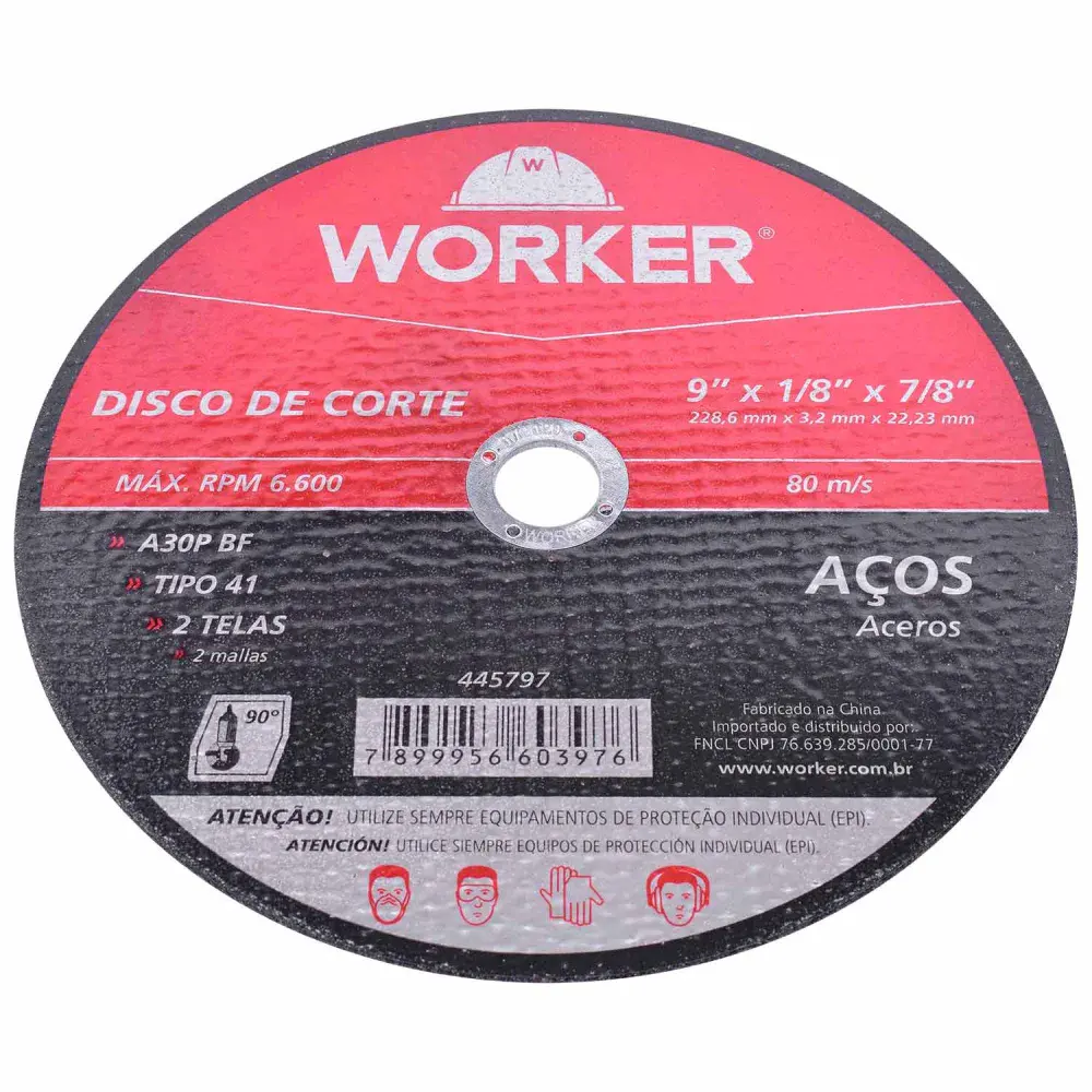 Disco de corte para aço 9 x 228,6MM Worker — fotografia 3