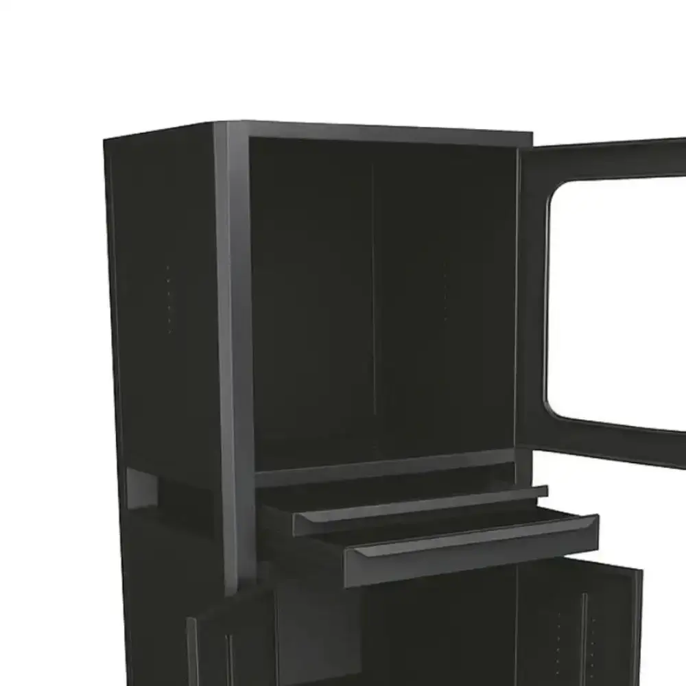 Rack fechado para computador R5 visor vidro temperado Fercar Azul — fotografia 9