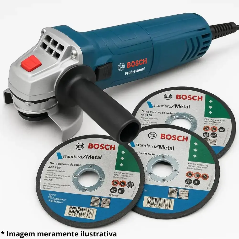 Esmerilhadeira angular 4.1/2 POL 850W GWS850 com 3 discos e bolsa nylon Bosch 220 V — fotografia 4