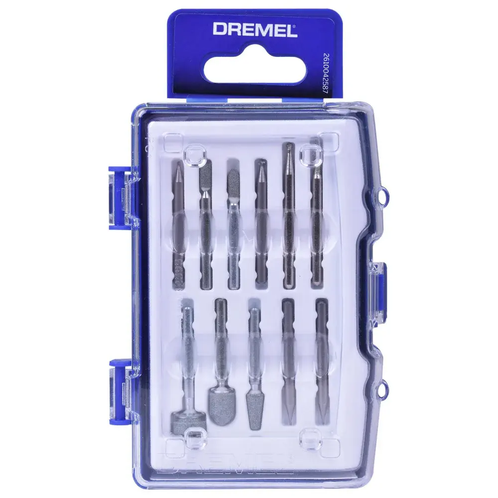 Jogo para mini retífica esculpir e gravar Dremel - 11 pçs