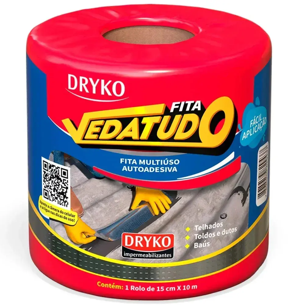 Fita autoadesiva de alumínio vedatudo 15CMX10M Dryko — fotografia 2