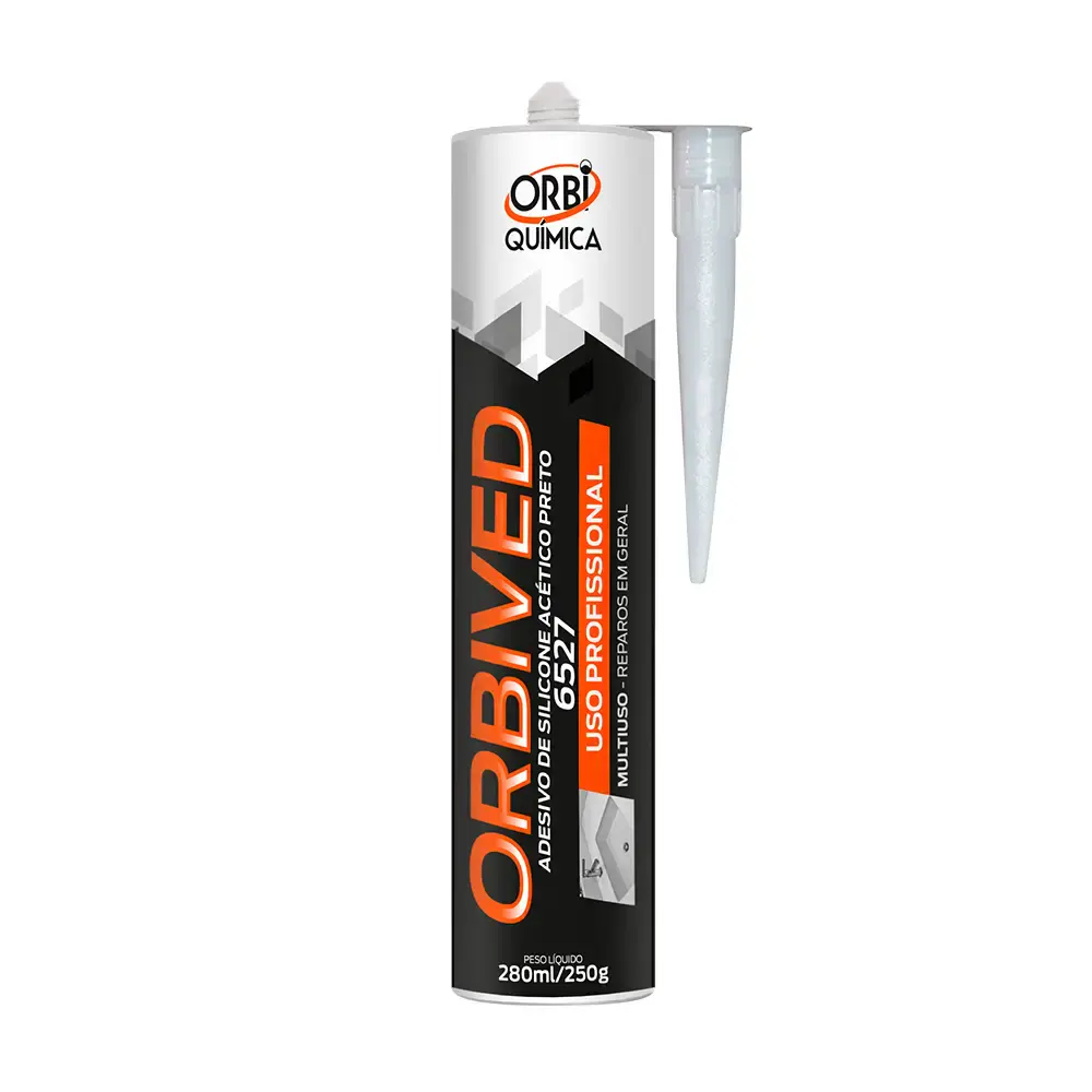 Adesivo de silicone multiuso 250G preto 6527 Orbi