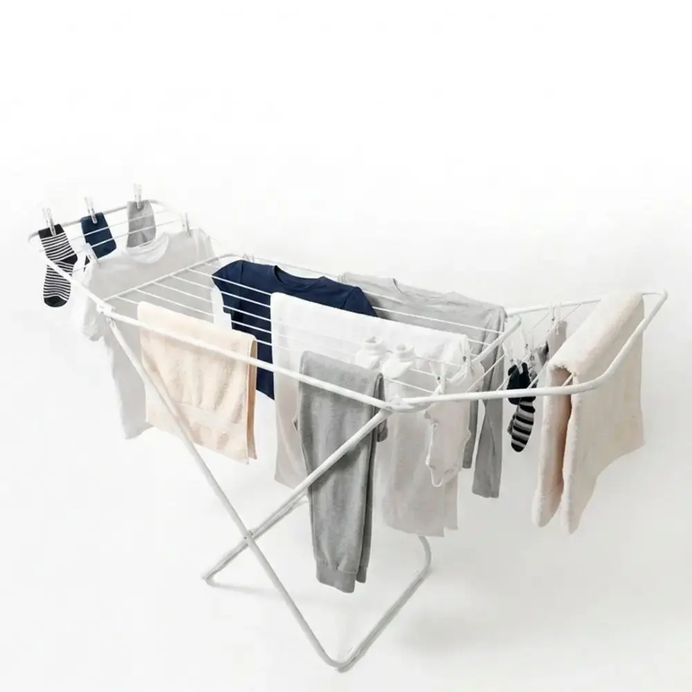 Varal de chão reforçado com abas dobrável retrátil slim 144X50CM casa LYS — fotografia 4