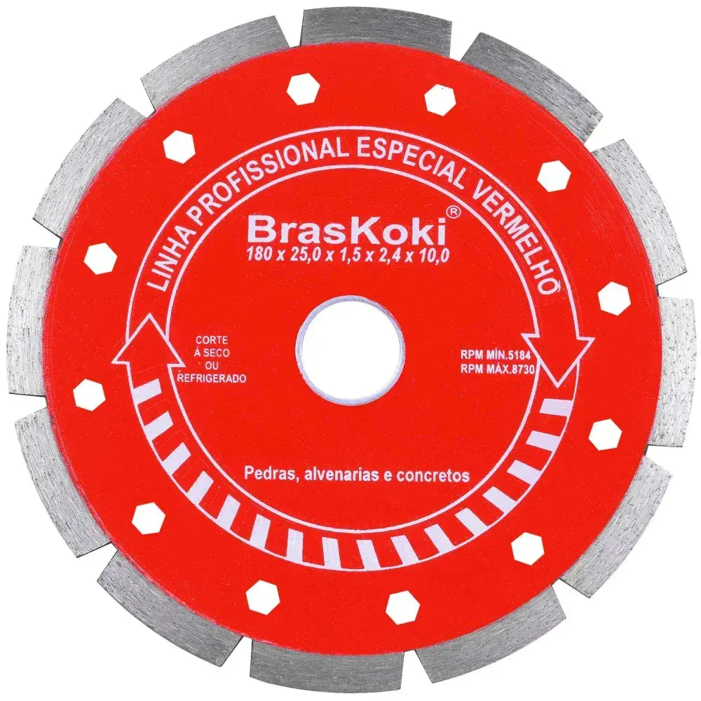 Disco diamantado 180X25,4MM com bucha 22,3 mm Braskoki — fotografia 4
