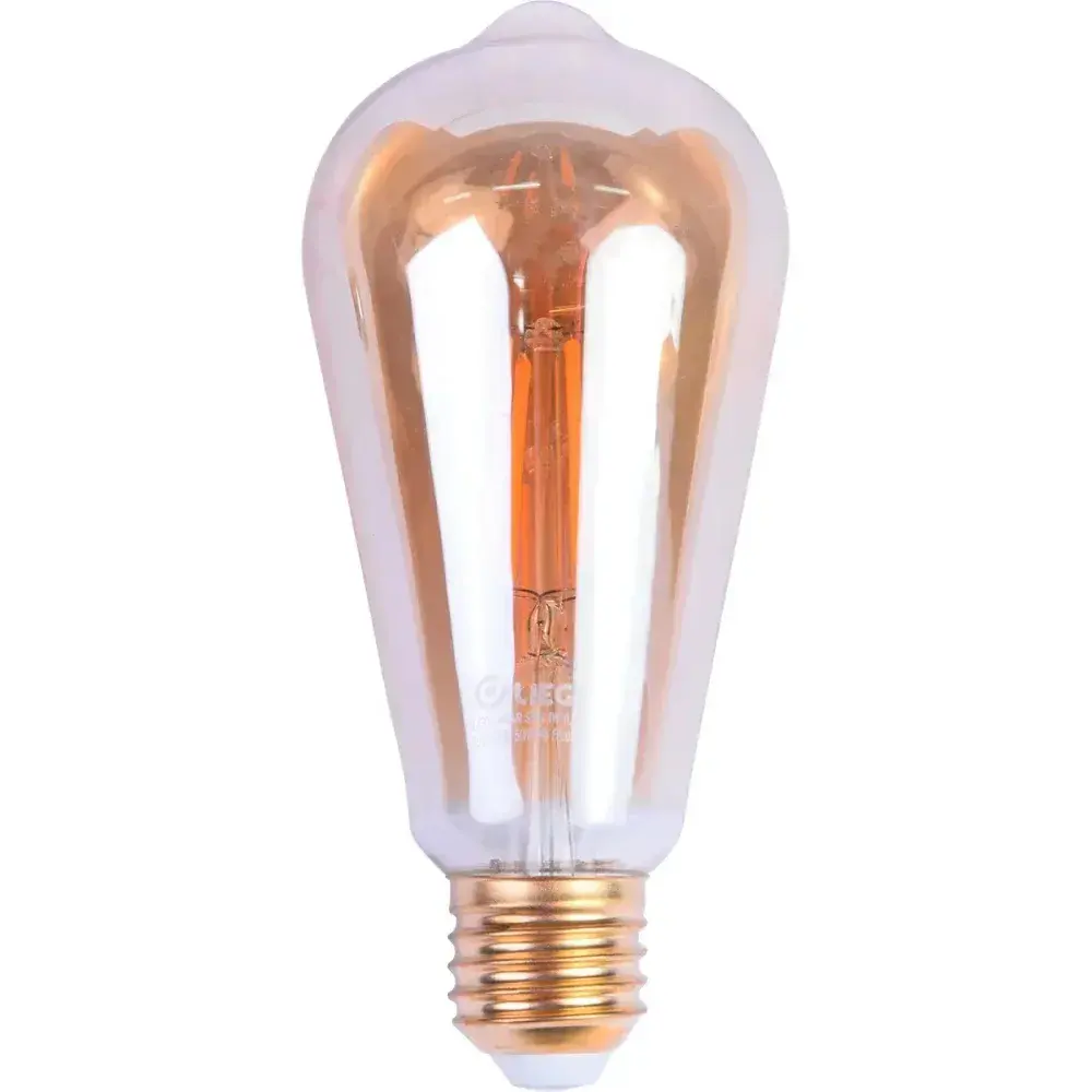 Lâmpada de led filamento vintage âmbar ST64 E27 4W bivolt Liege — fotografia 6