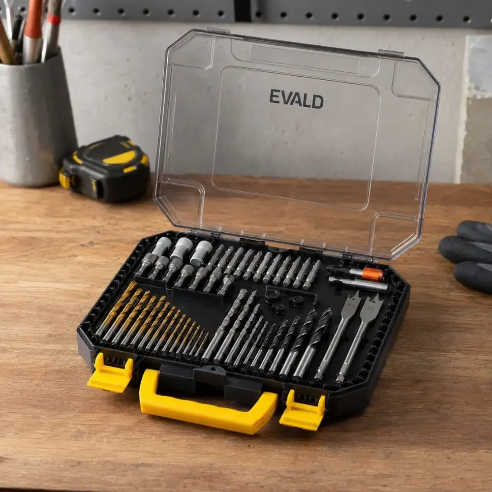 Estojo de brocas, bits e acessórios kit com 400 peças Evald — fotografia 3