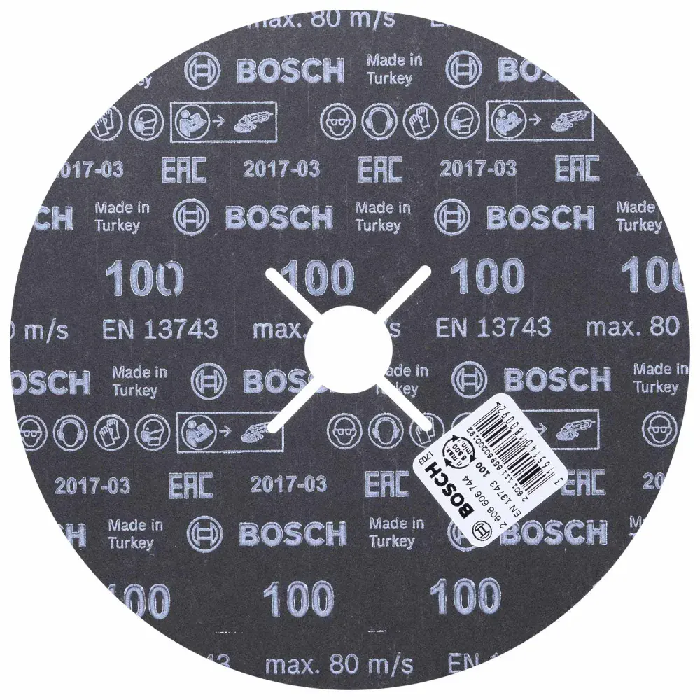 Disco de lixa em fibra 7 180MM G100 azul best for metal Bosch — fotografia 2