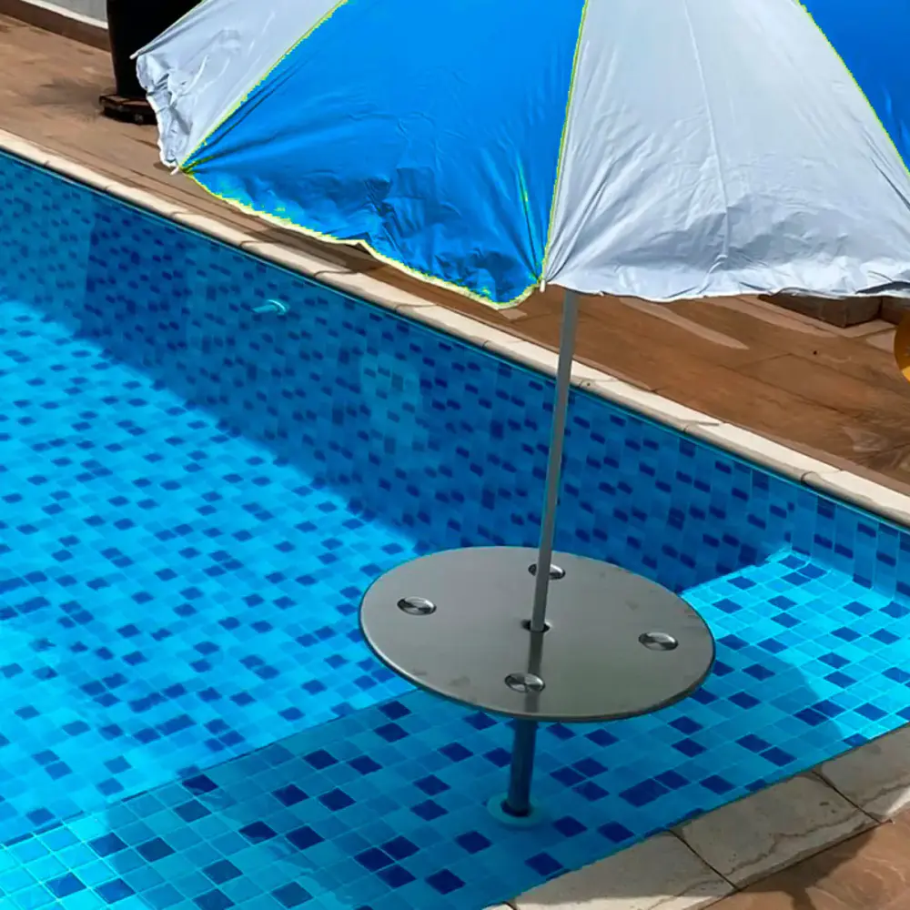 Kit mesa inox para piscina e chumbador para fixação bar molhado Evald — fotografia 6
