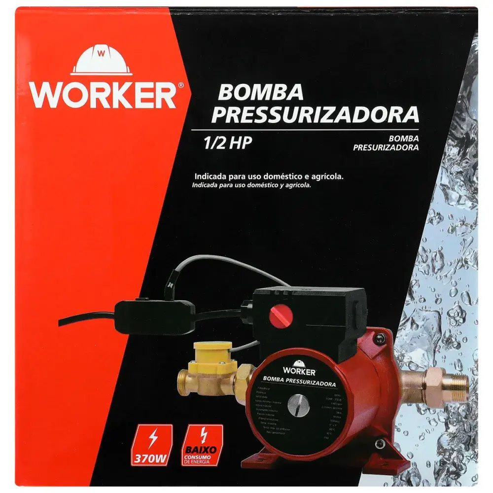 Bomba pressurizada com 3 níveis 100MCA 1/2HP Worker — fotografia 5