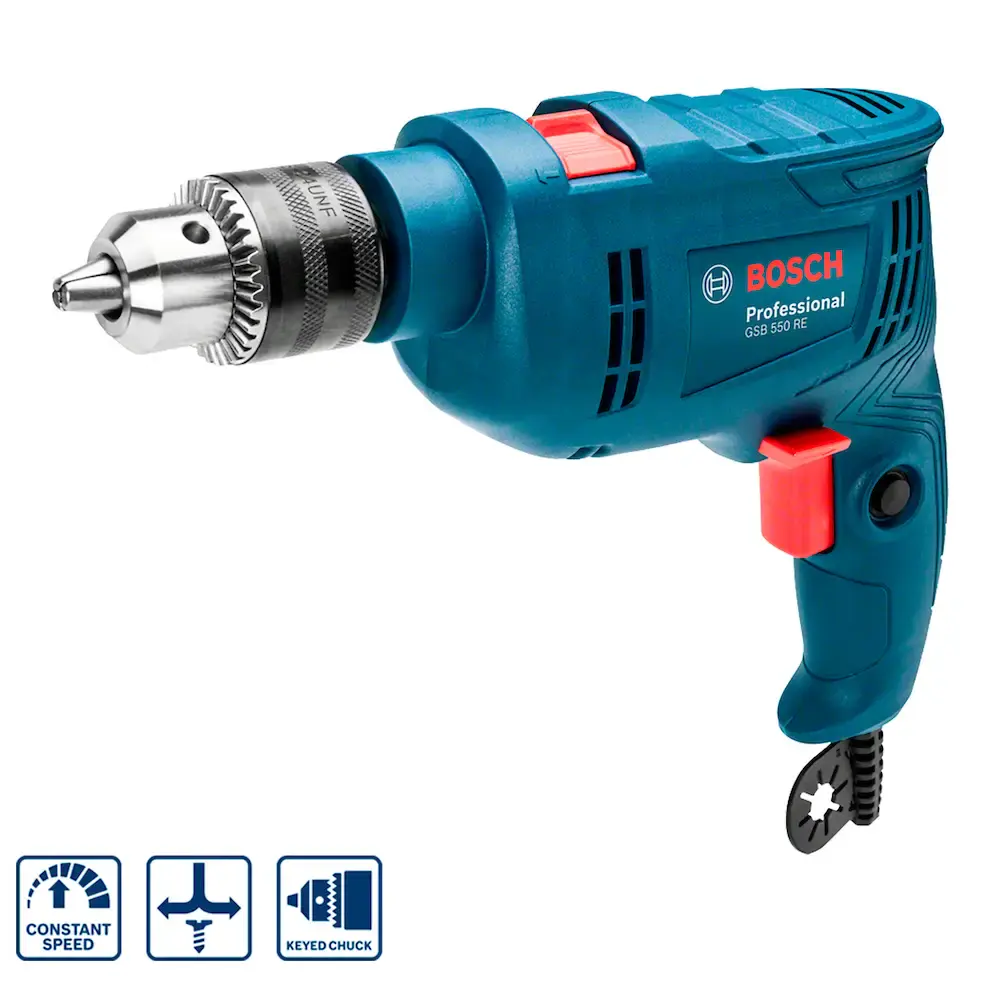Furadeira de impacto Bosch GSB 550 550W 127V 14 acessórios 220 V — fotografia 3