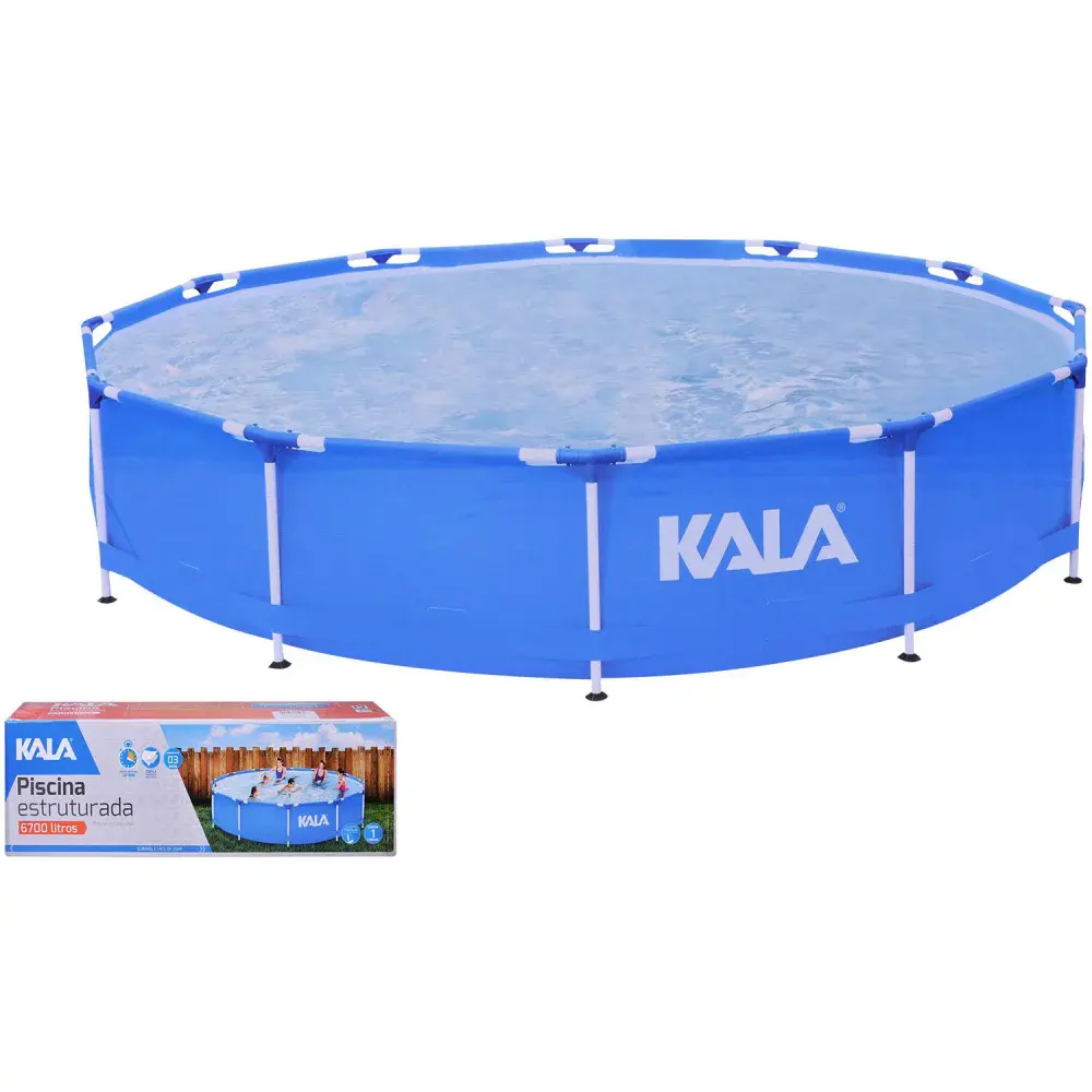 Piscina estruturada 6700L em pvc tripla camada com kit reparo Kala — fotografia 2