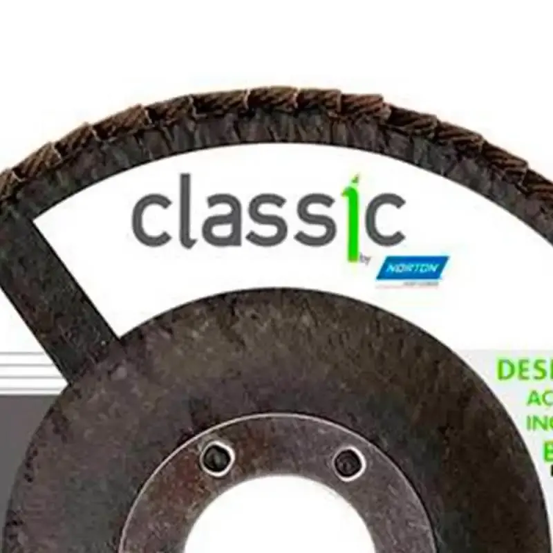 Disco de lixa flap 4.1/2 POL grão 60 kit 10 unidades classic basic Norton — fotografia 2