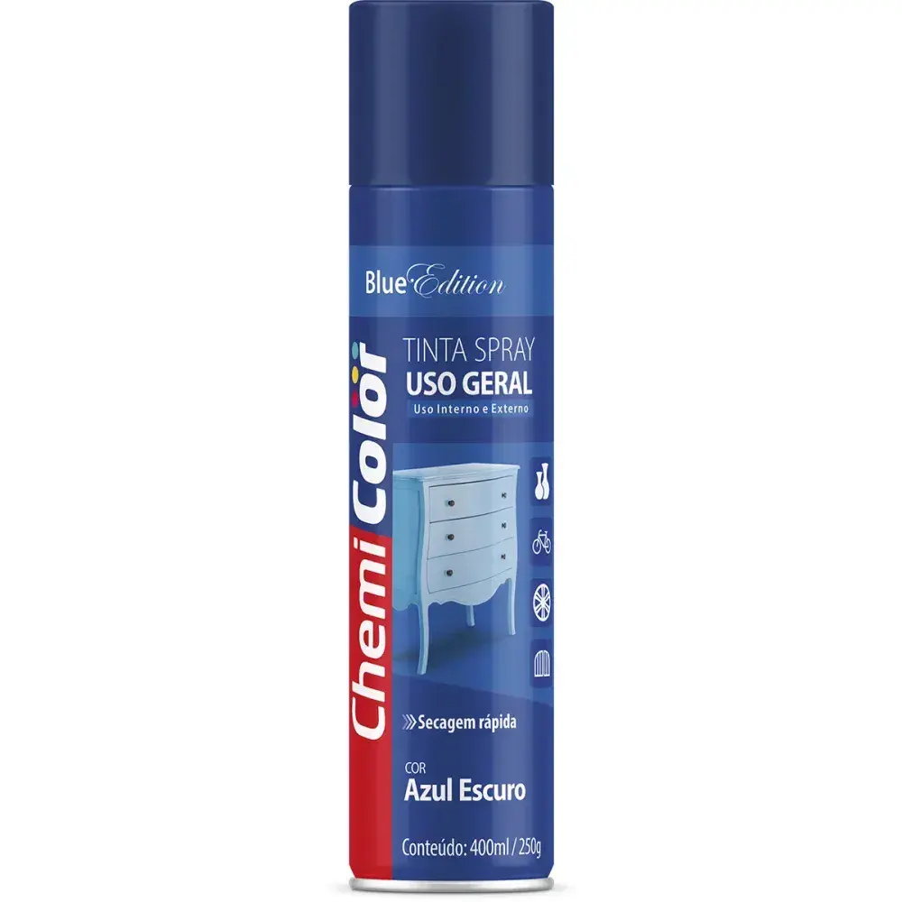 Tinta spray uso geral 400ML/250G azul escuro Chemicolor — fotografia 2