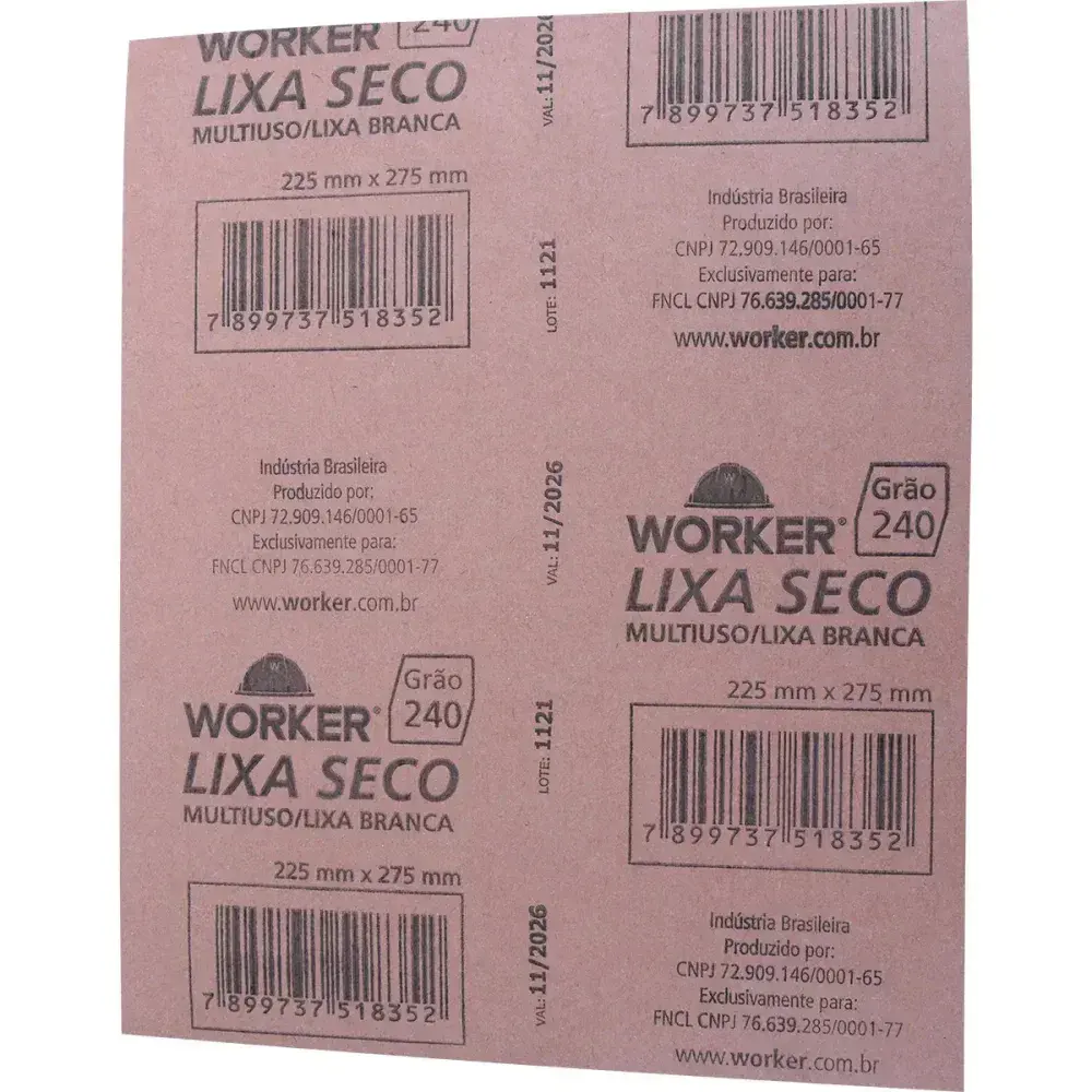 Lixa seco GR240 225MM x 275MM Worker — fotografia 3