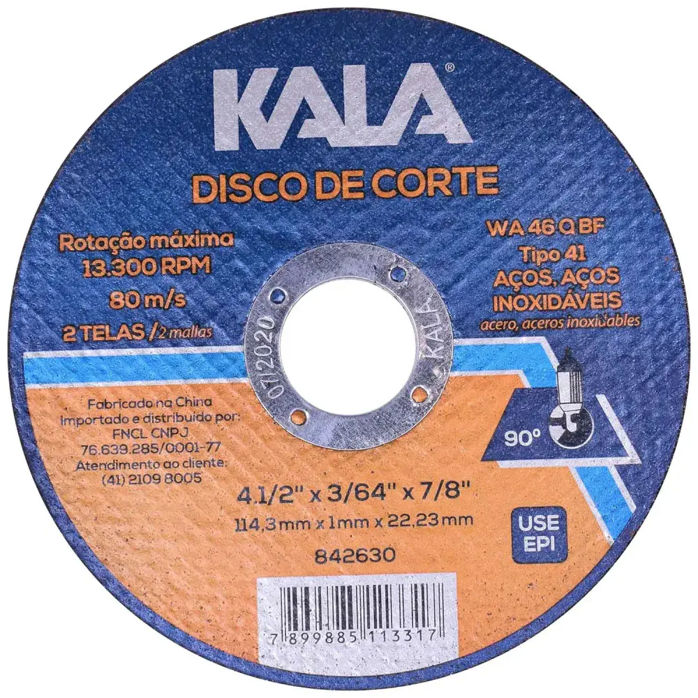 Disco de corte para aço inox 4.1/2 fininho 1MM Kala — fotografia 5