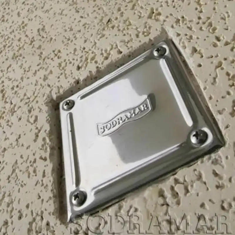 Caixa de passagem com tampa inox iluminação piscinas 11X14 CM Sodramar — fotografia 3