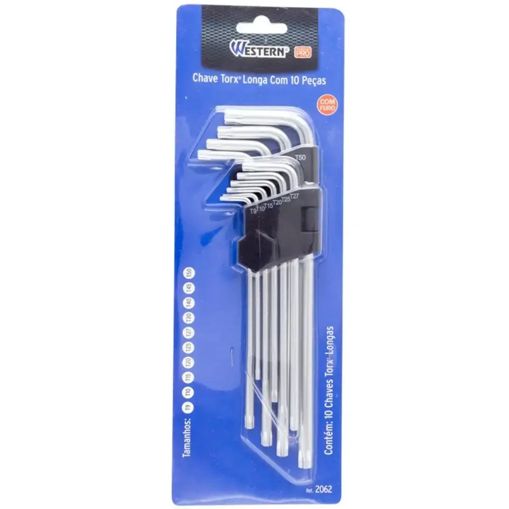 Jogo de chave torx longa T9 à T50 10 peças cr-v 2062 Western — fotografia 7