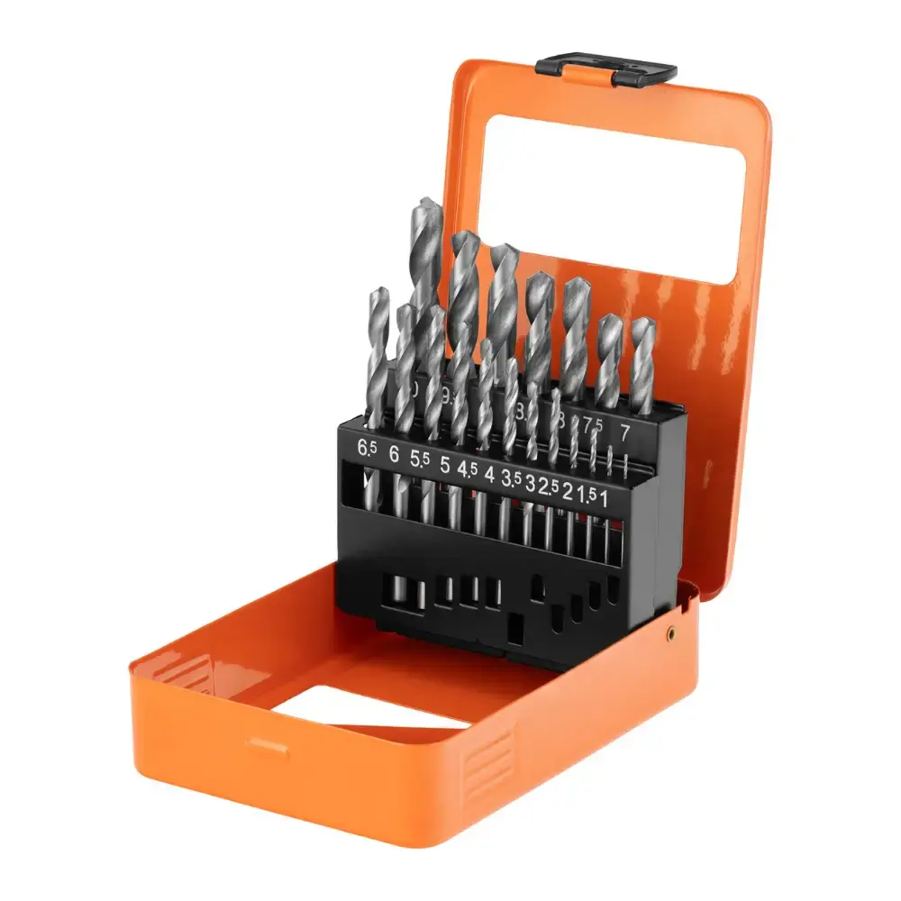 Jogo de Brocas para Metal HSS 1 a 10 mm com 19 Peças e Caixa Metálica SPARTA