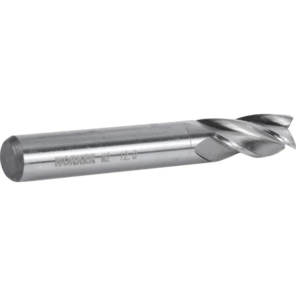 Fresa de topo reto aço rápido 12MM haste 12MM Worker — fotografia 4