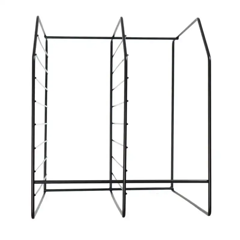 Organizador porta pratos horizontal viena 3 níveis em aço preto 990807 BEL — fotografia 7