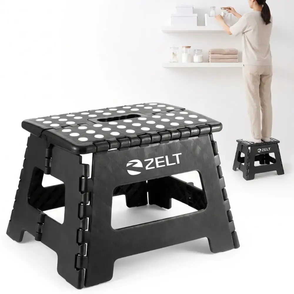 Banqueta Plástica Multiuso Portátil Dobrável 35 x 29 x 22 cm até 150 kg ZELT