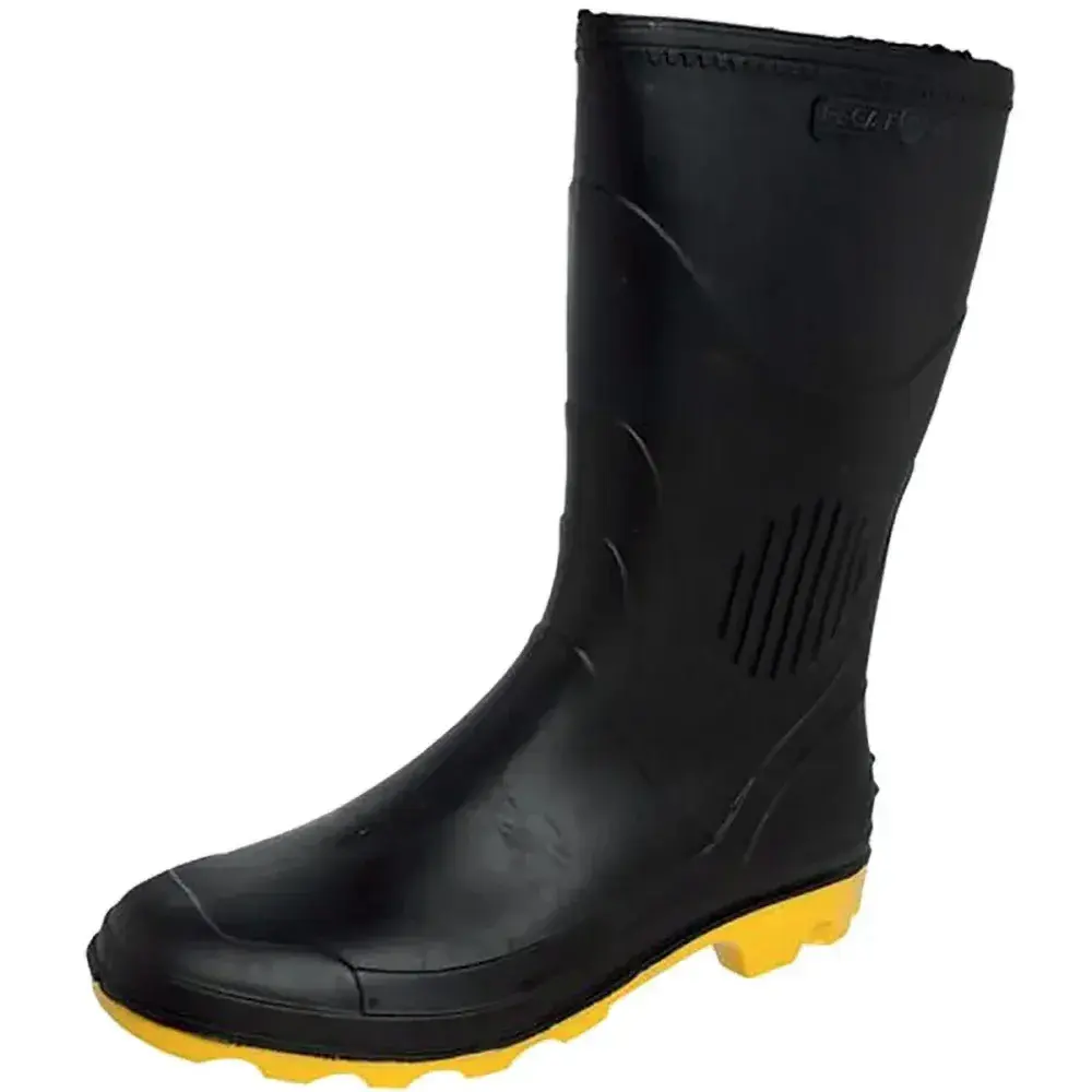 Bota pvc preto/amarelo N45/46 cano médio com forro Grendene