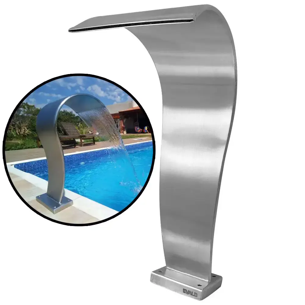 Cascata Piscinas 105 x 50 CM em Aço Inox Legítimo Naja Grande EVALD