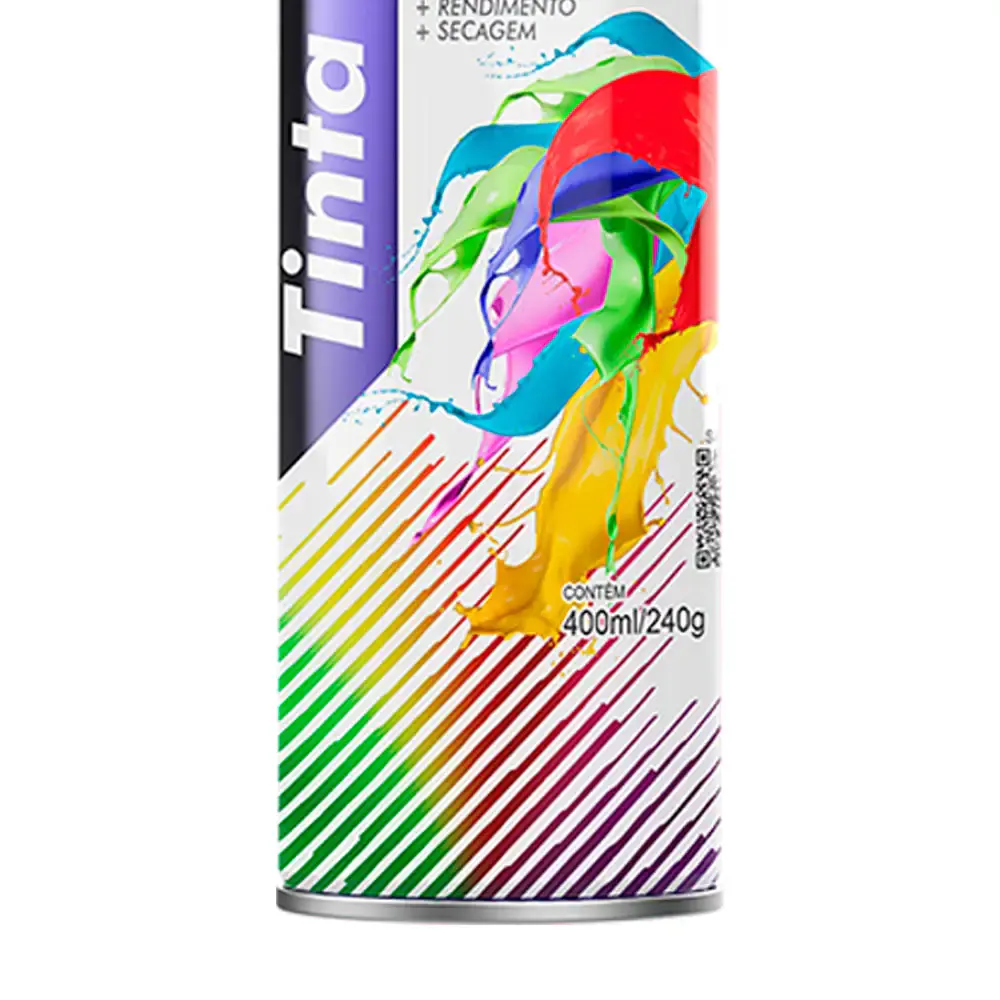 Tinta spray 400ML preto fosco AE01000103 Mundial prime — fotografia 4
