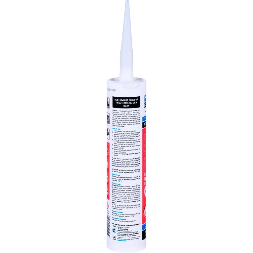 Silicone acético alta temperatura vermelho 280G Tekbond — fotografia 3