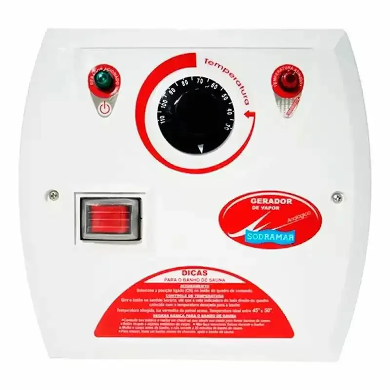 Gerador de Vapor Inox Para Sauna 6.0KW Bifásico 220V c/ Quadro Analógico e Kit Instalação SODRAMAR — fotografia 4