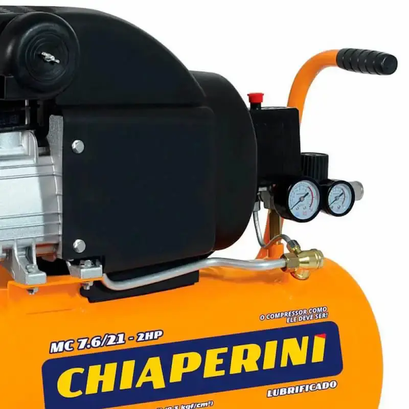 Compressor motocompressor de ar 2 HP 21 litros 7,6 PÉS MC 7.6/21 Chiaperini + kit de acessórios 110 V — fotografia 5