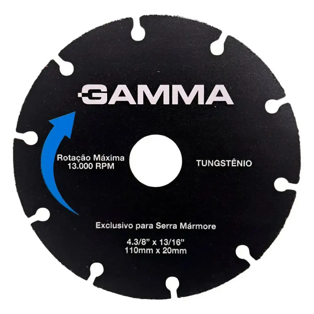 Disco de Corte para Madeira 110 mm Tungstênio GAMMA
