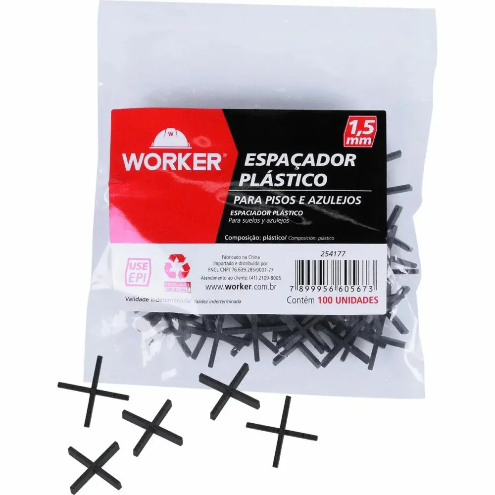 Espaçador azulejo 1.5 mm 100 peç Worker — fotografia 5