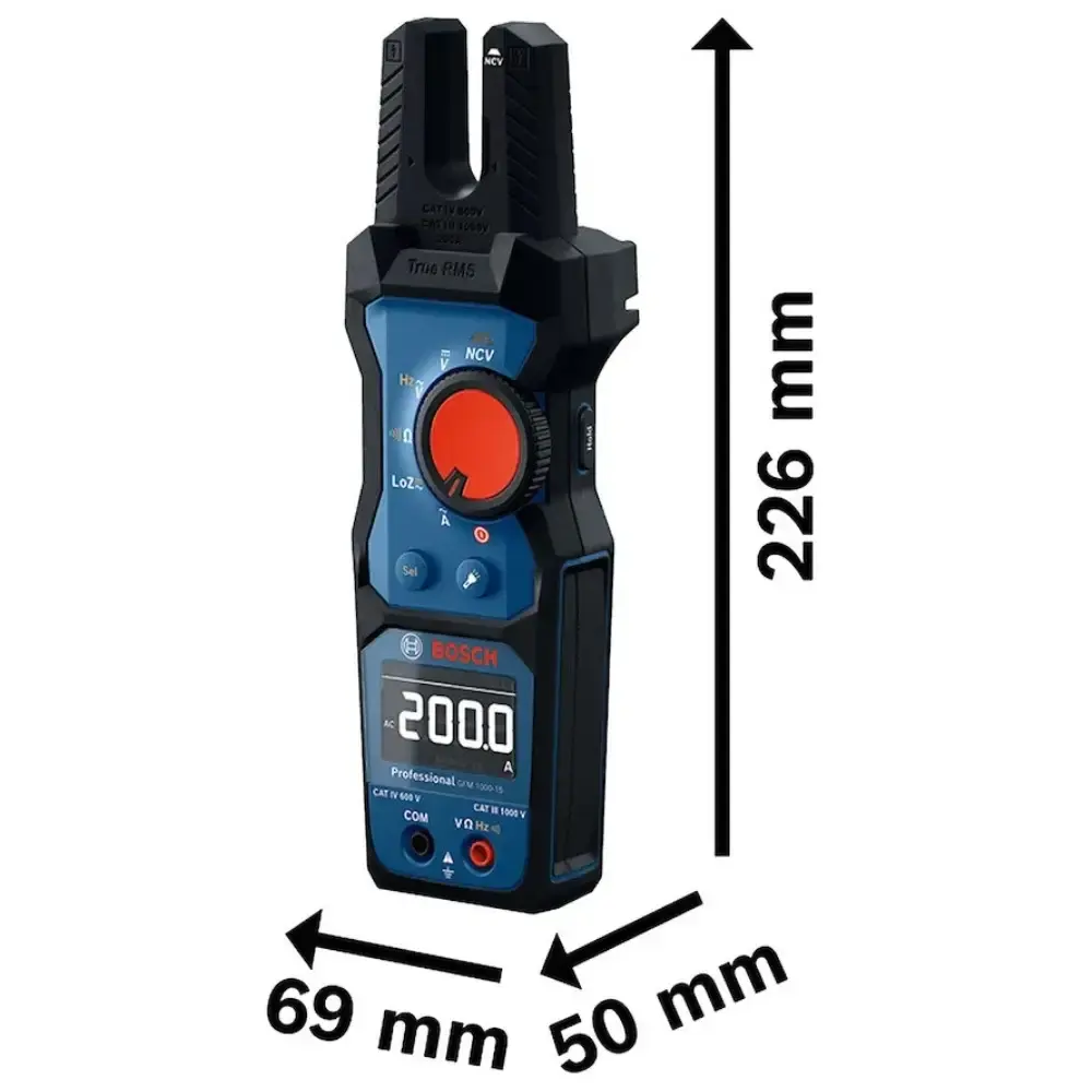 Alicate amperímetro digital garfo 1000V GFM 1000-15 Bosch — fotografia 7