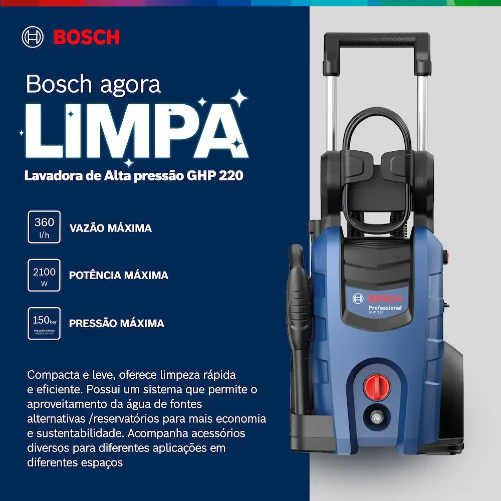 Lavadora de alta pressão GHP-220 2200 PSI 2100W Bosch 220 V — fotografia 11