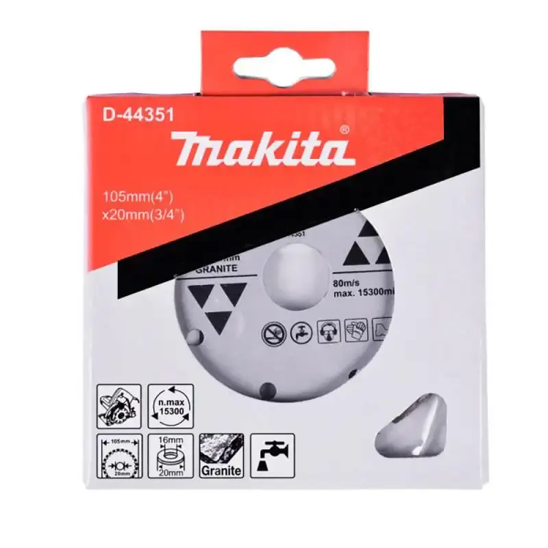 Disco de corte diamantado 4.1/8 POL 105 MM para granito D-44351 com 2 unidades Makita — fotografia 5