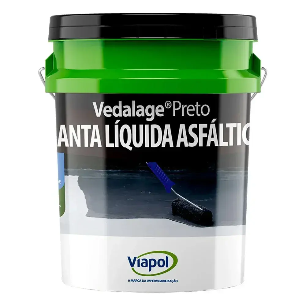 Manta líquida asfáltica vedalage preto 18L Viapol — fotografia 2
