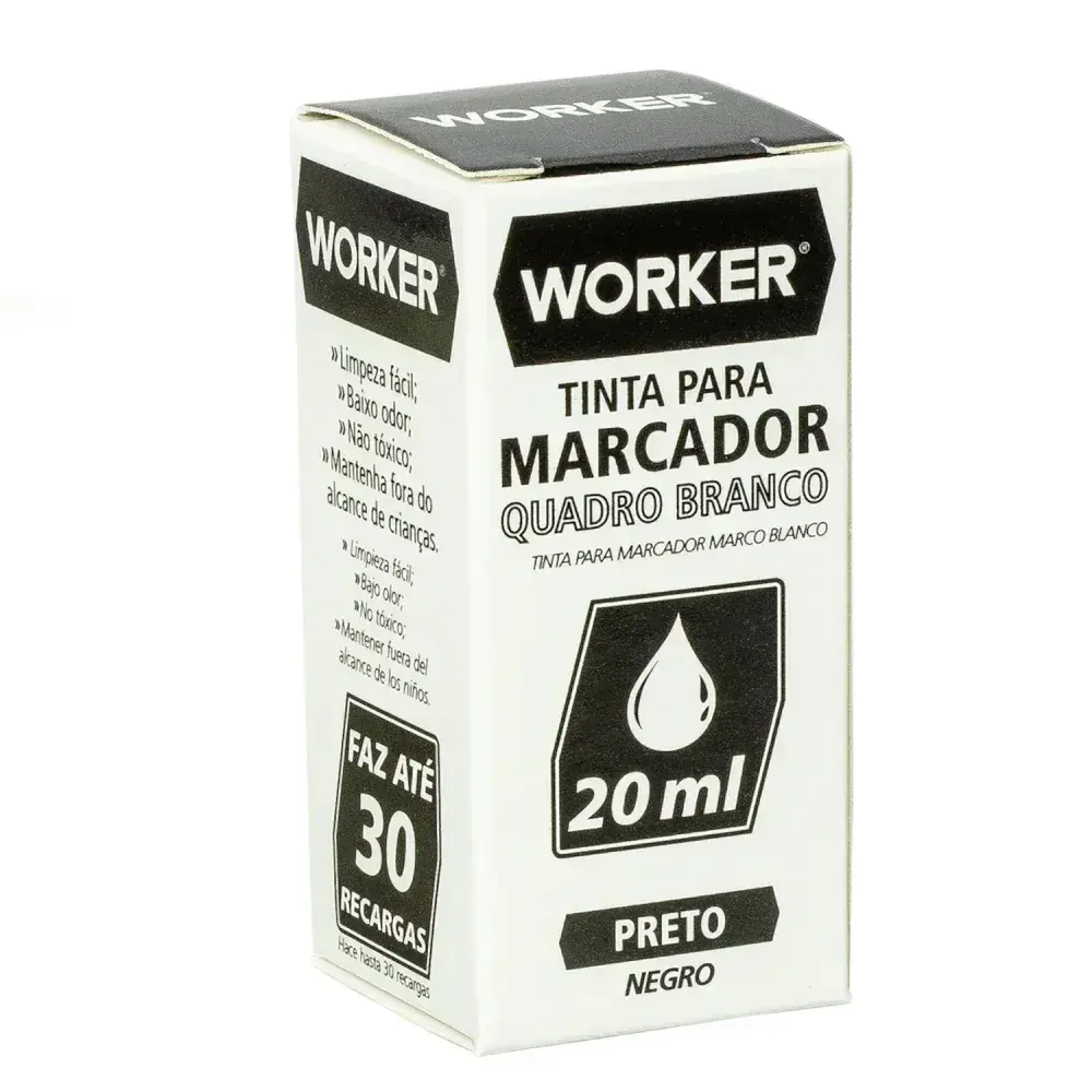 Tinta para marcador de quadro branco 20ML preto Worker — fotografia 4