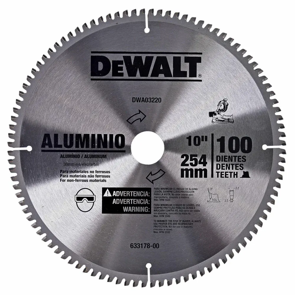 Disco de serra esquadria para alumínio 10 100 dentes Dewalt