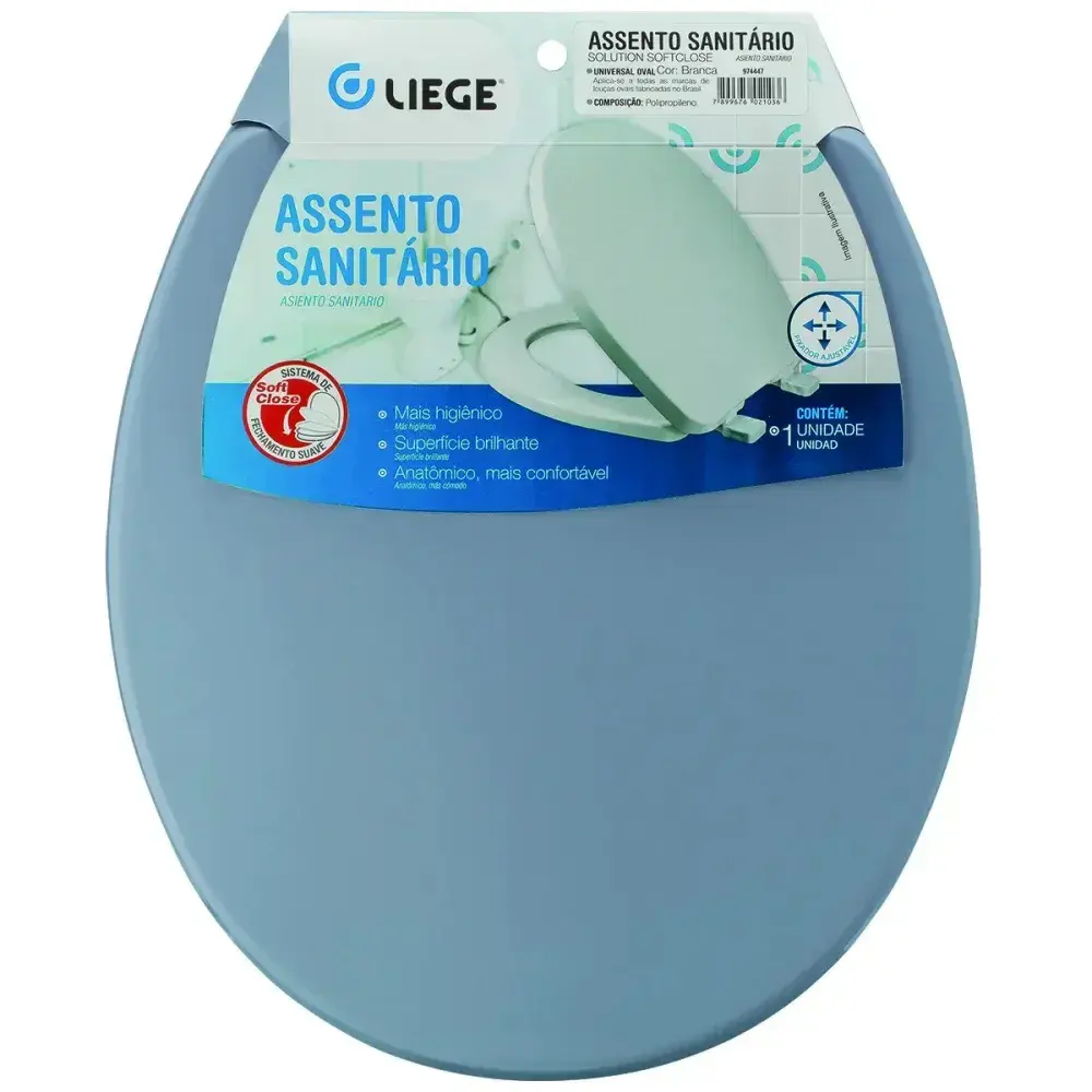 Assento sanitário Liege soft close cinza — fotografia 6