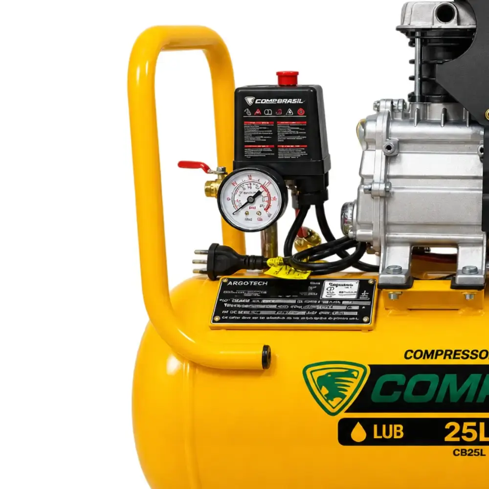 Compressor port. LUB 8,6 PES 2,0HP 25L evald tractor Compbrasil 110 V — fotografia 8