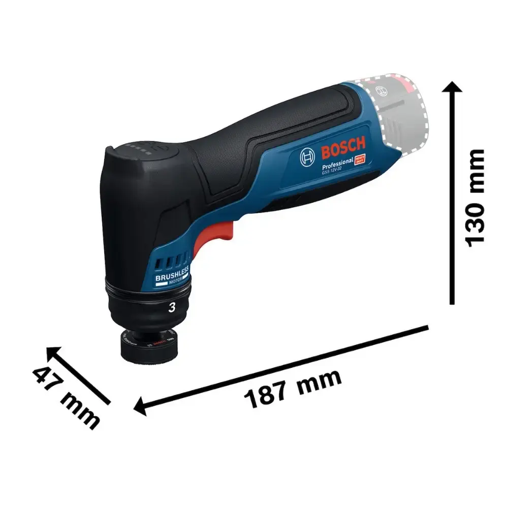Lixadeira orbital a bateria 12V 32 MM sem bateria e carregador GSS 12V-32 Bosch — fotografia 4