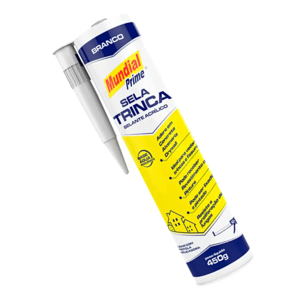 Sela Trinca Adesivo Vedante Acrílico 450 g Branco MUNDIAL PRIME — fotografia 4