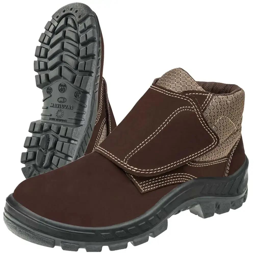 Botina trekking ocupacional couro biqueira plástica 50B26-CB-VEL-BP-NUB | 700319 café Marluvas