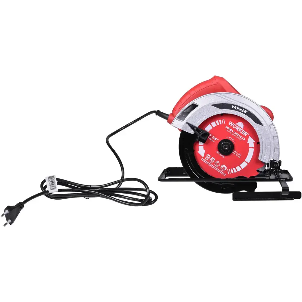 Serra circular elétrica 7.1/4 5000RPM 1300W 220V Worker — fotografia 7