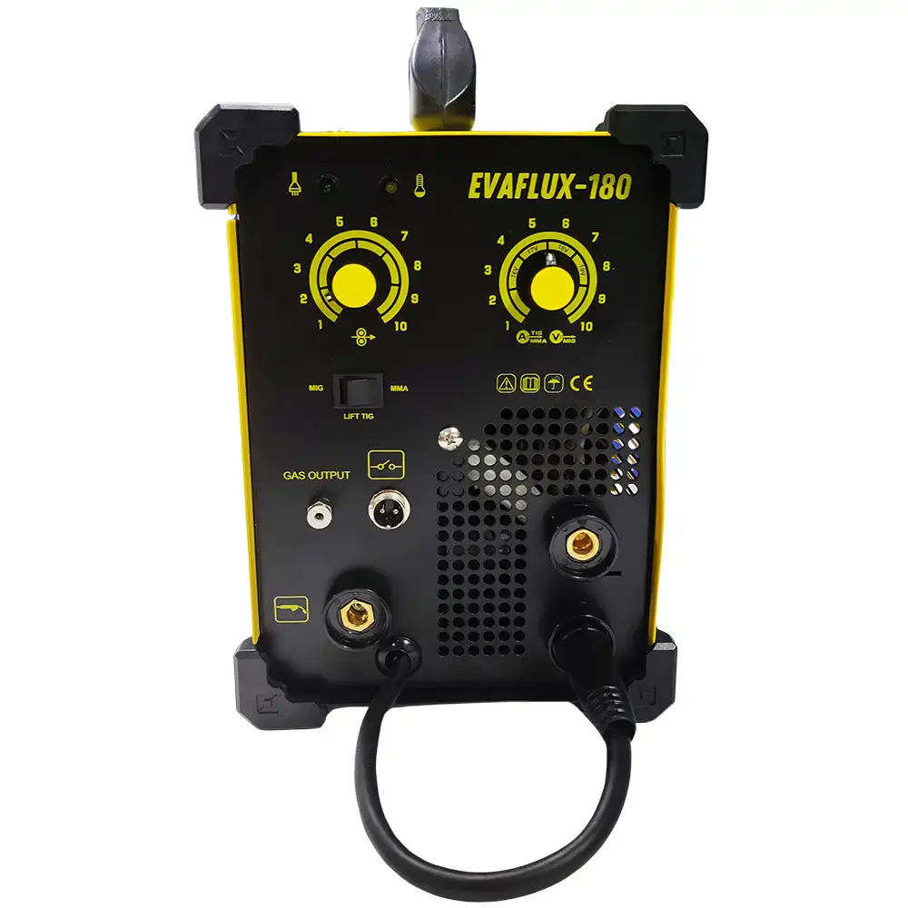 Solda multiprocesso MIG flex TIG e eletrodo com máscara EVAFLUX-180 bivolt Evald — fotografia 6