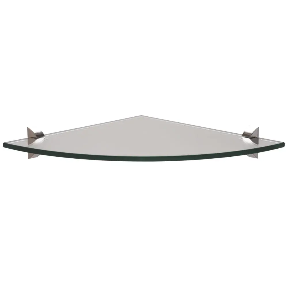 Prateleira de vidro de canto com suporte 250X250X8MM Tramontina — fotografia de referência